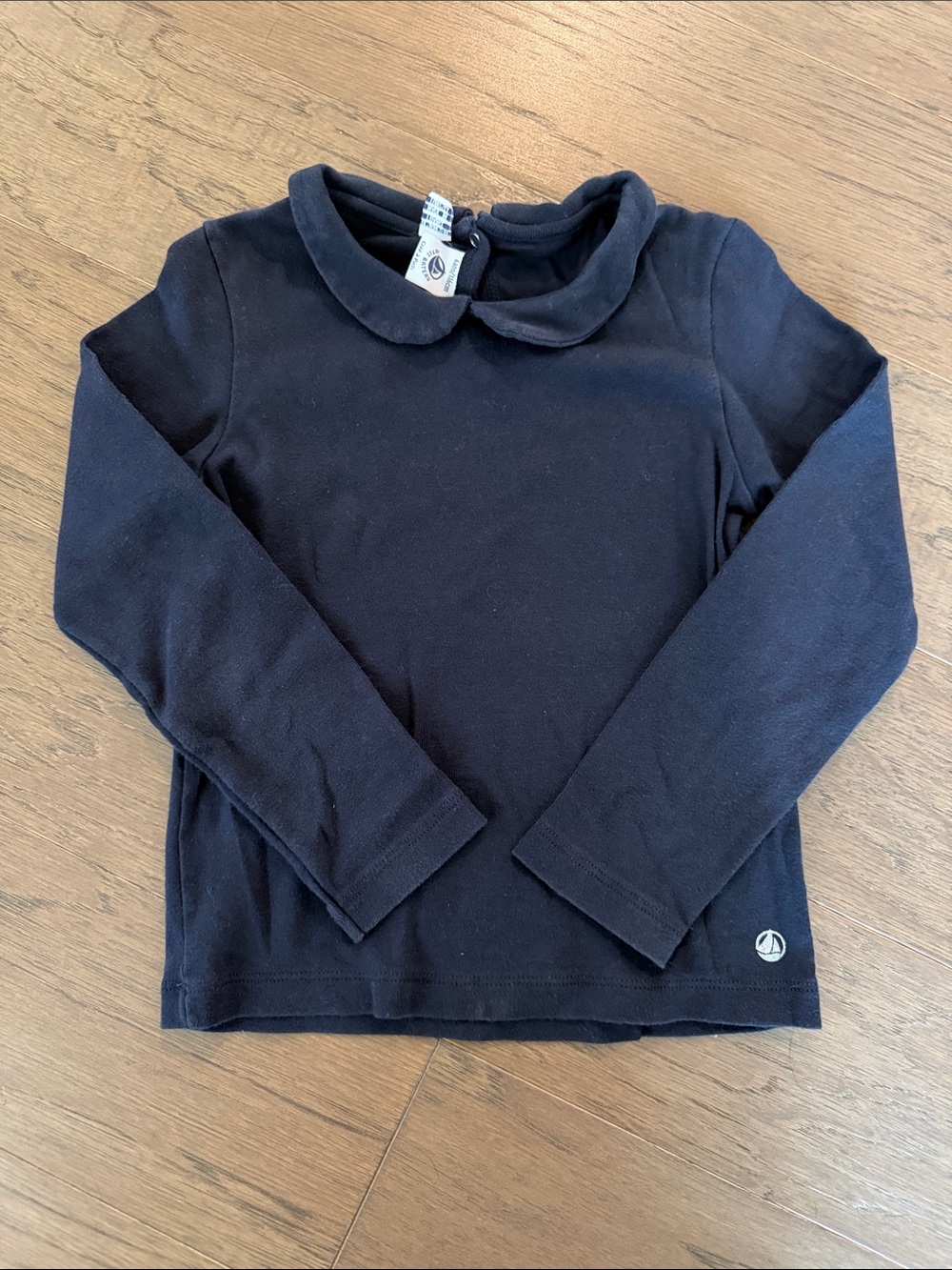 Petit Bateau Shirt-Navy Blue-Size 6